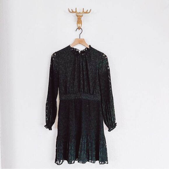 Whistles women's Black Lace Floral Long Sleeve Dress Size Small - Picture 1 of 7